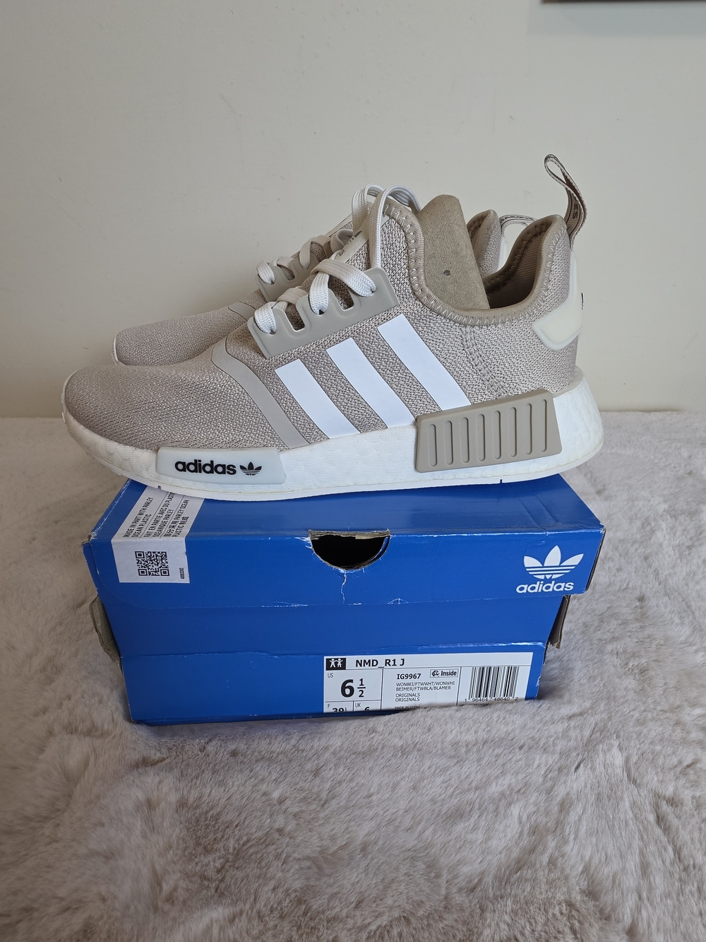 adidas NMD R1 Beige White Sneakers